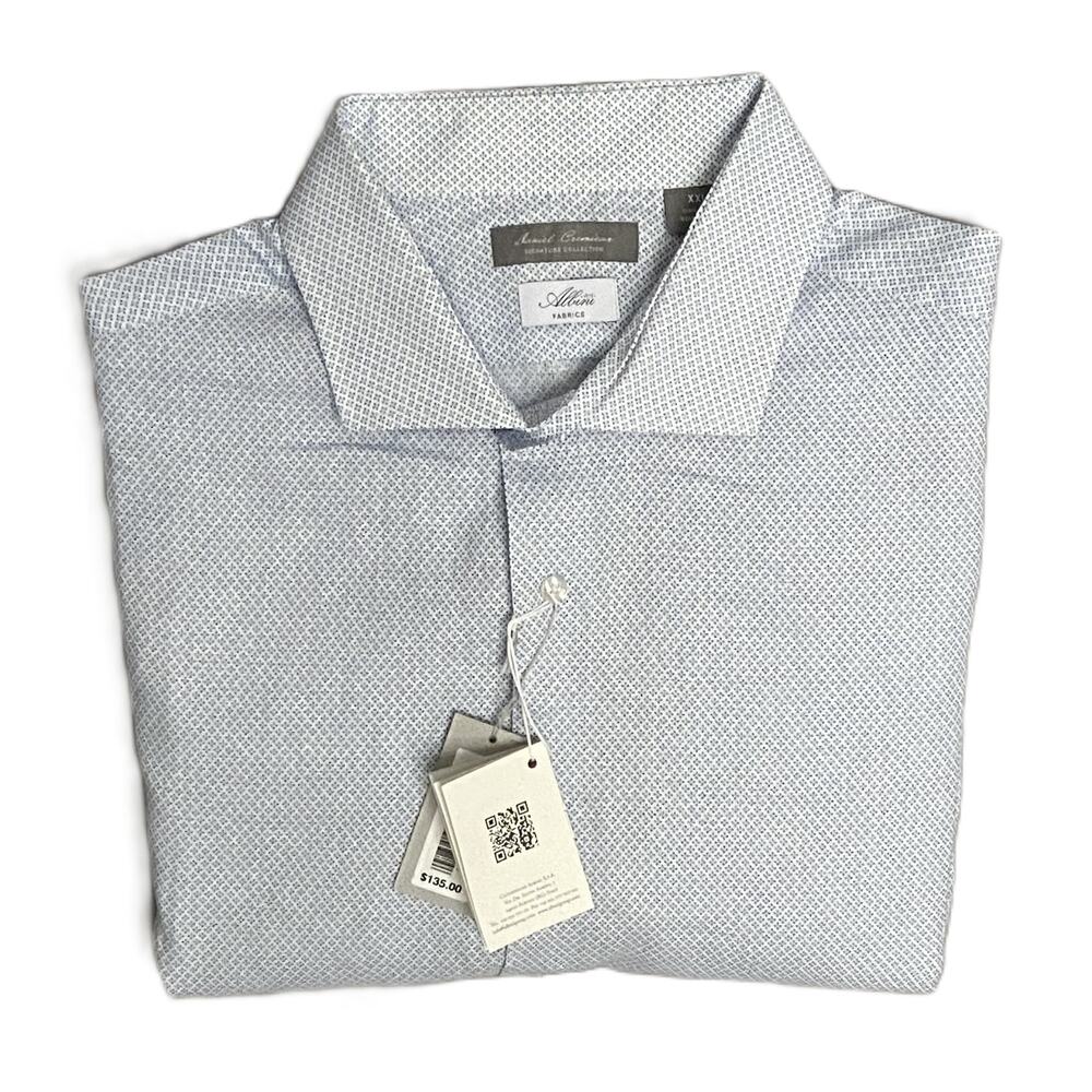 Daniel Cremieux Linen Shirt Men's XXL Signature Albini Fabrics Blue & White NEW